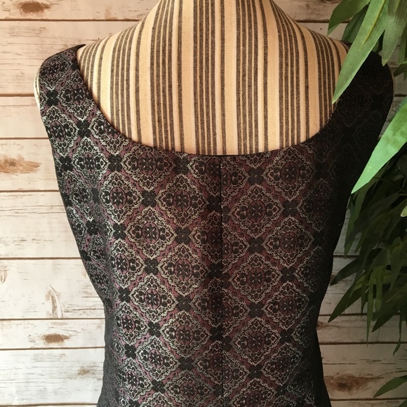 Victor Costa Metallic Sheath Dress Size 14 - Picture 3 of 9